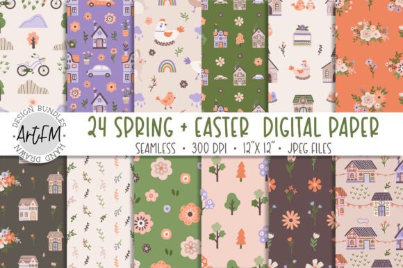 Download Spring Digital Paper | Easter Pattern - Easter pattern Collection