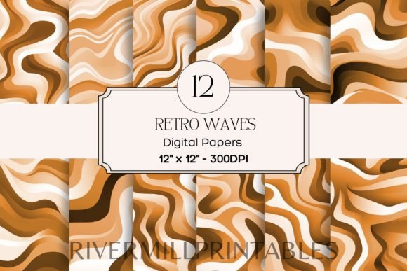 Download Retro Wavy Lines Digital Paper Pack - Wavy lines Collection