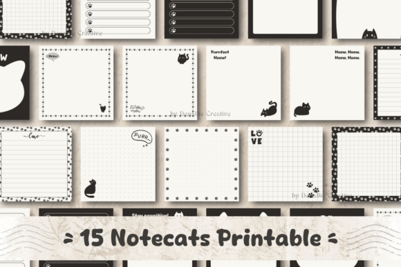 Download Black Cat Notepad Printable - Black Collection