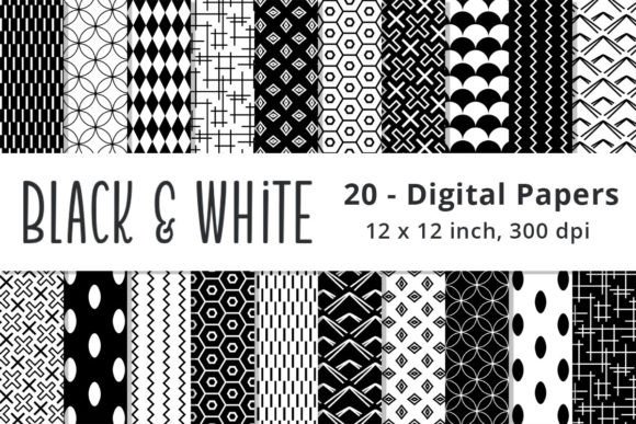 Download Black and White Scrapbooking Patterns - Black Collection