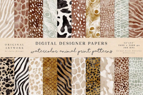 Download Animal Print Patterns Watercolor - Premium Resources
