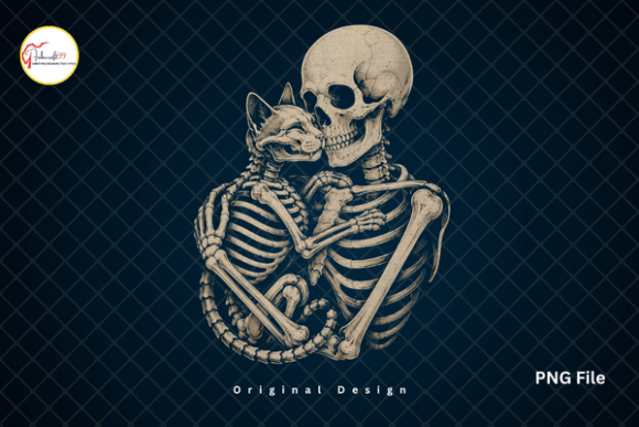 Download Gothic Cat Lover Spooky Skeleton PNG - Skeleton Collection