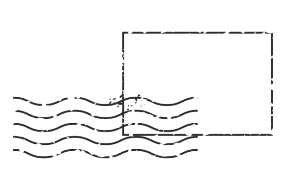 Download Postal Stamp Frame with Wavy Lines. Grun - Wavy lines Collection