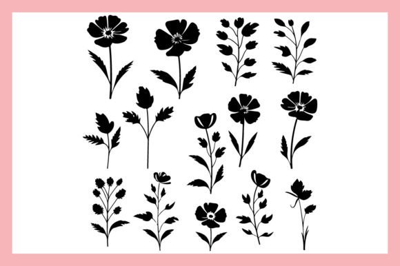 Download Violet Flower Black Silhouette 3 - Black Collection
