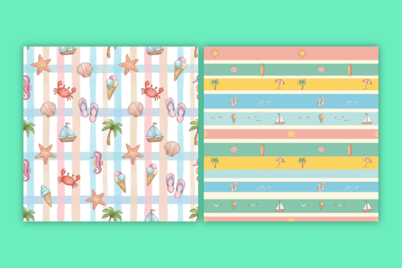 Download Summer Beach Seamless Patterns Bundle - Premium Resources