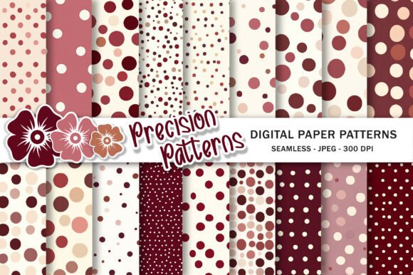 Download Burgundy Pink Polka Dot Digital Paper - Polka dot digital paper Collection