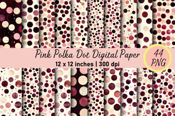Download Pink Polka Dot Digital Paper - Polka dot digital paper Collection
