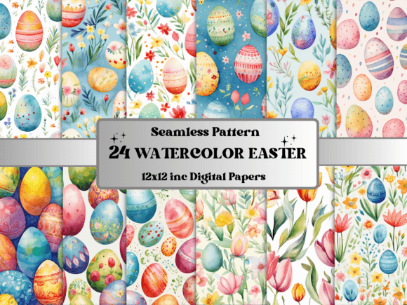 Download Seamless Watercolor Easter Pattern Paper - Easter pattern Collection