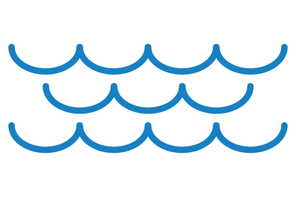 Download Round Wavy Lines. Blue Horizontal Smooth - Premium Bundle